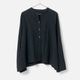 [Harriss] Irregular Hem Band Collar Blouse_Black(80)