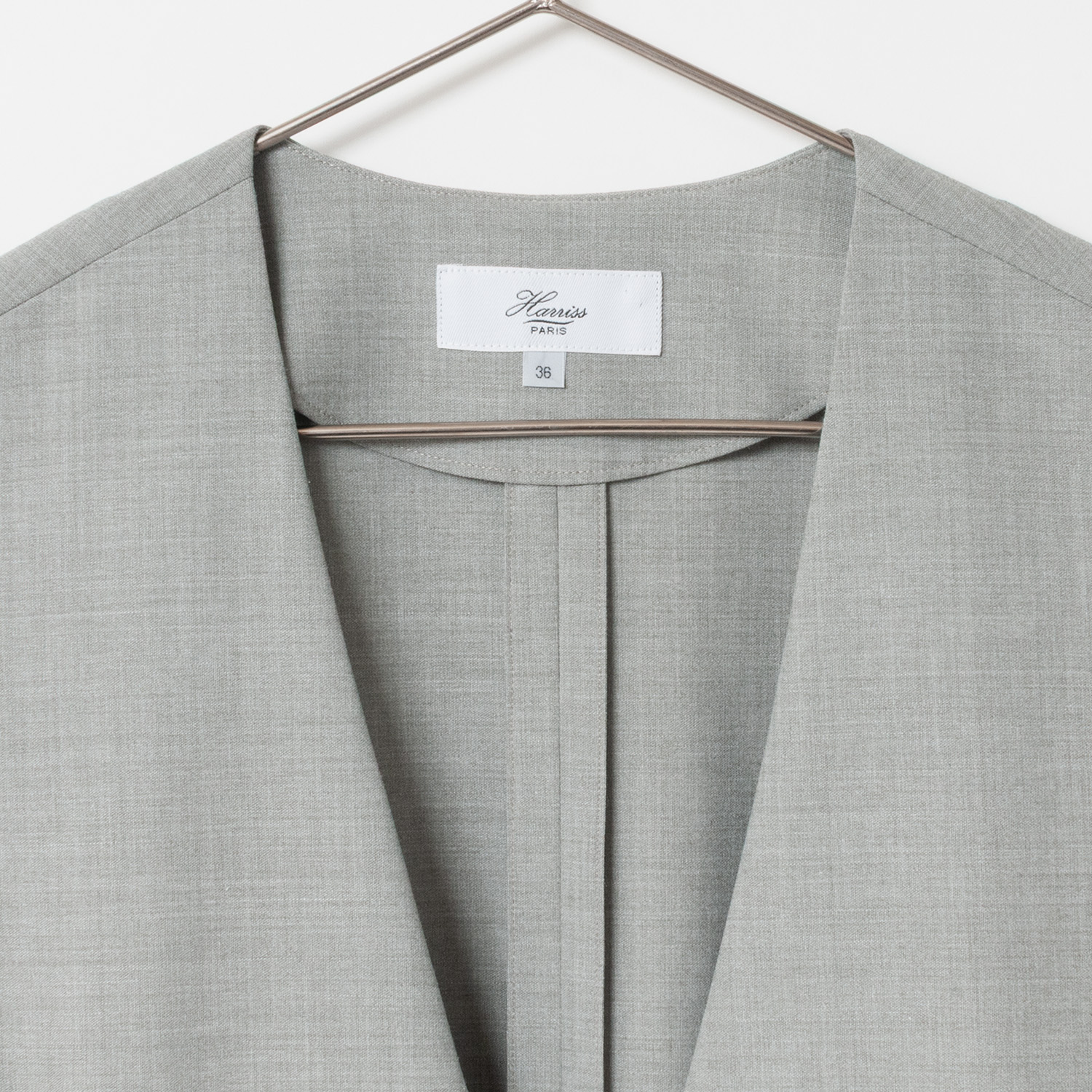 [Harriss] Collarless Gilet_Light gray(83)