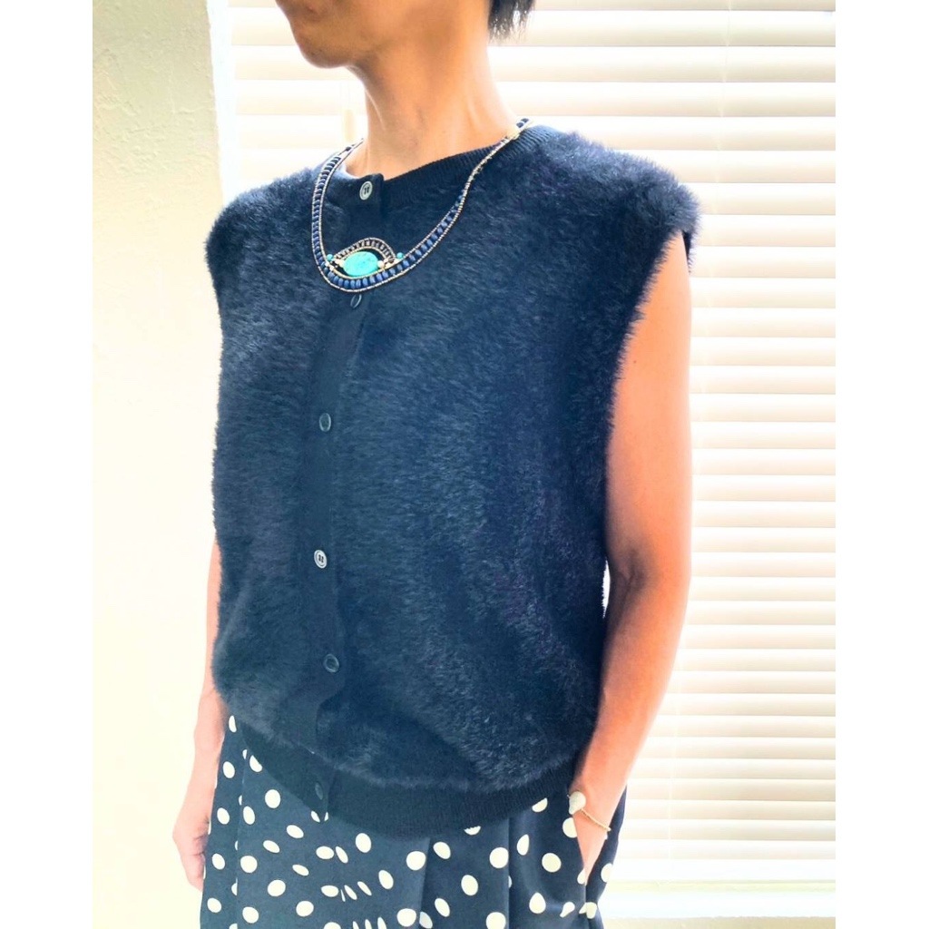 [Harriss] Feather Knit Vest