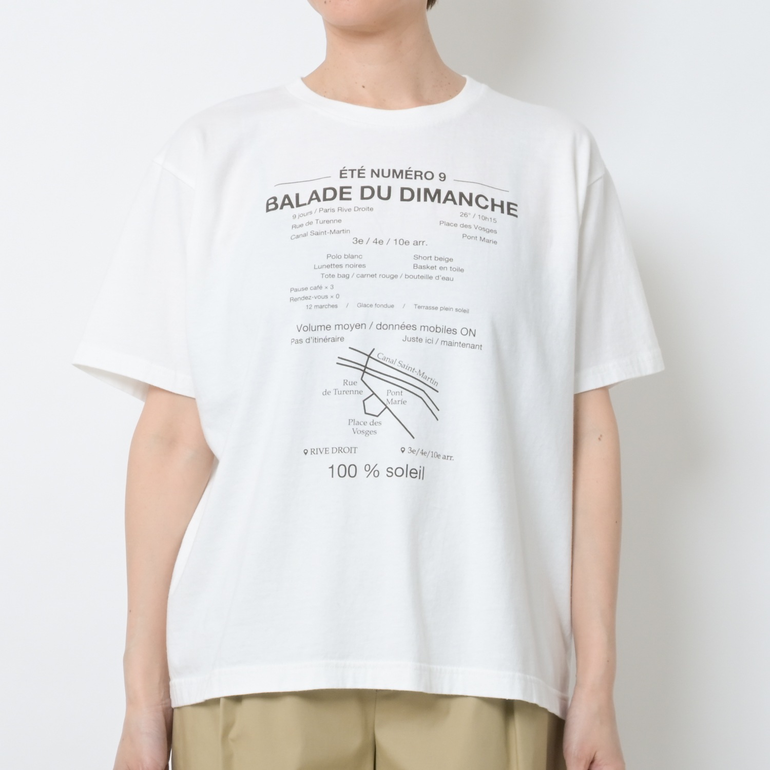 [le ciel de HARRISS] Original Print T-shirt_BALADE DU DIMANCHE_Off white(02)
