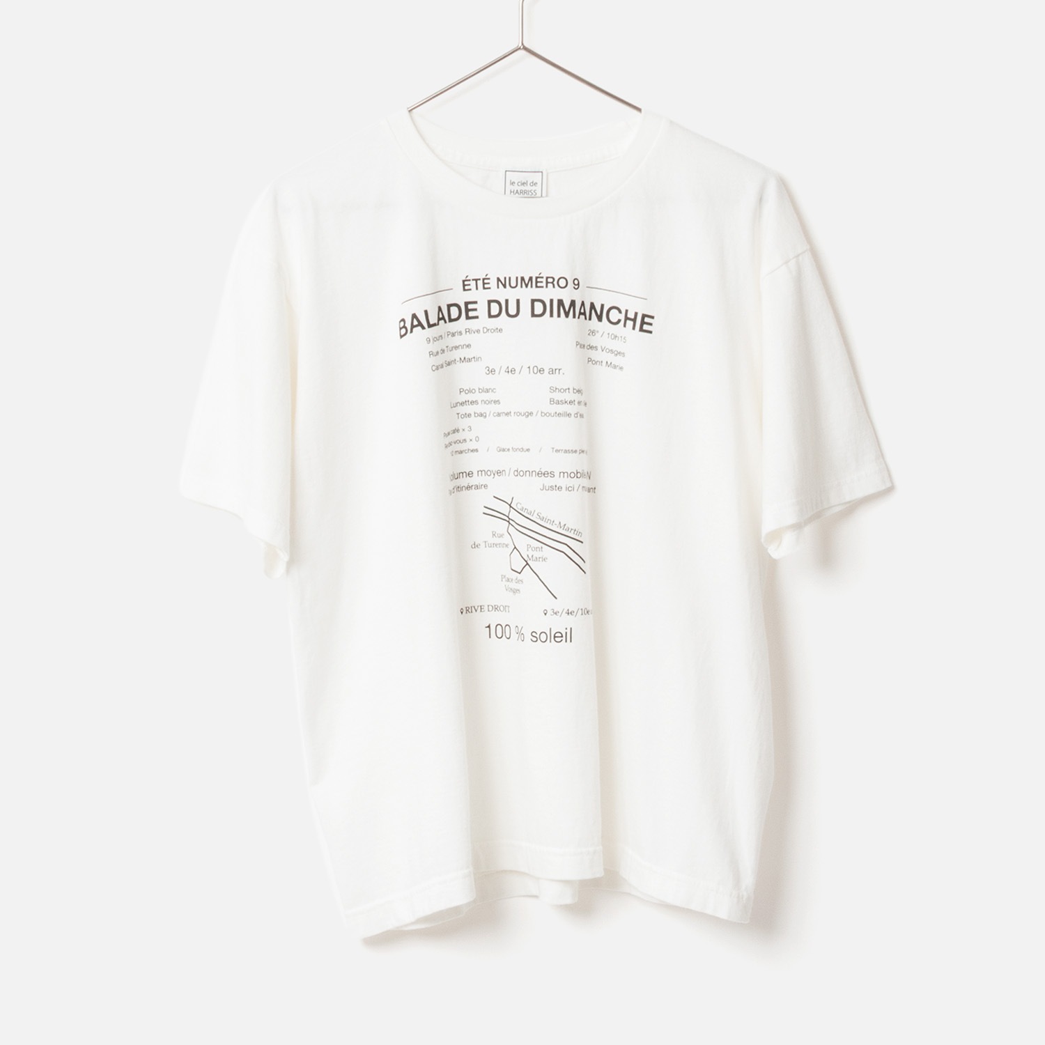 [le ciel de HARRISS] Original Print T-shirt_BALADE DU DIMANCHE_Off white(02)