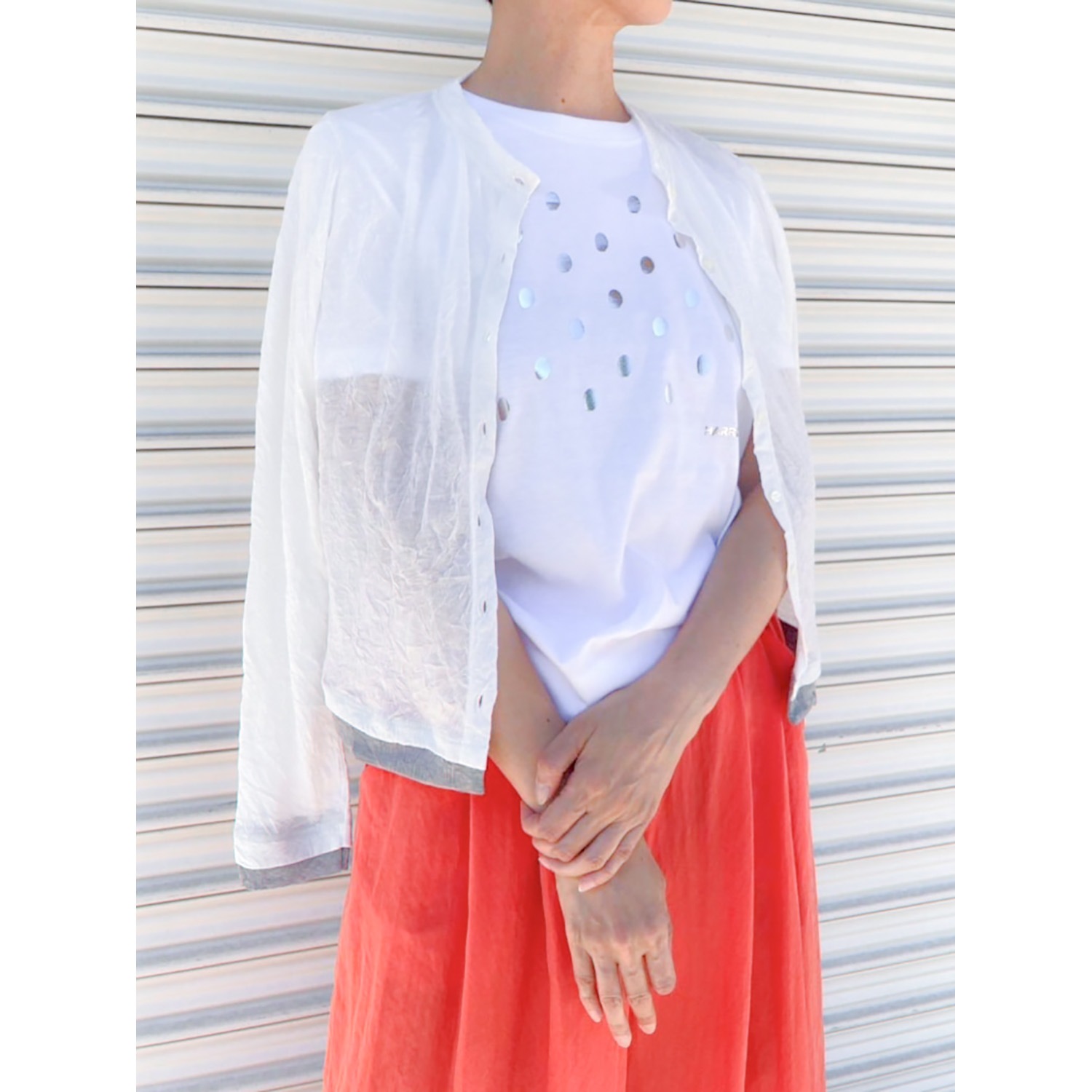 [Harriss] Washer pleated cardigan