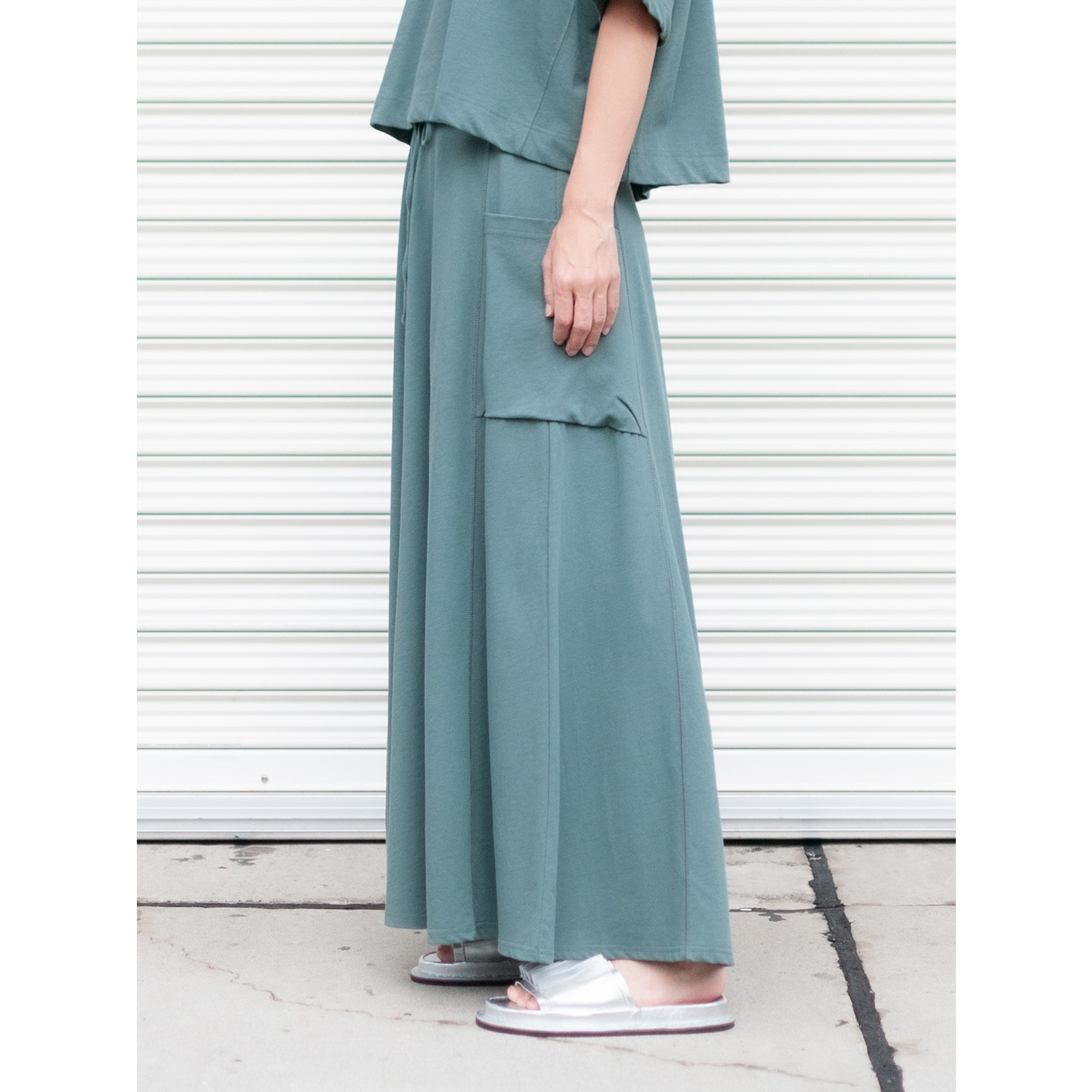 [RaPPELER] maxi length skirt_Light green(33)