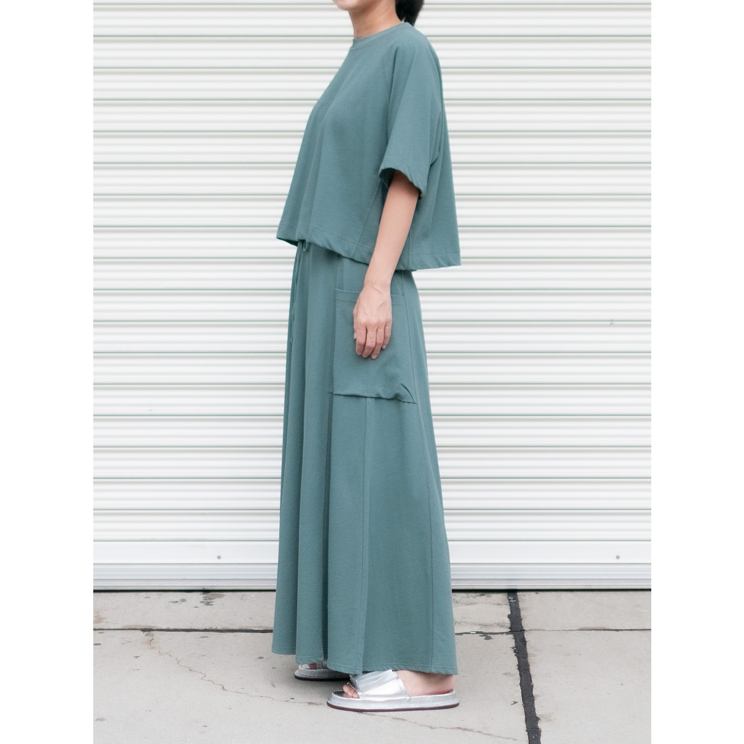 [RaPPELER] maxi length skirt_Light green(33)