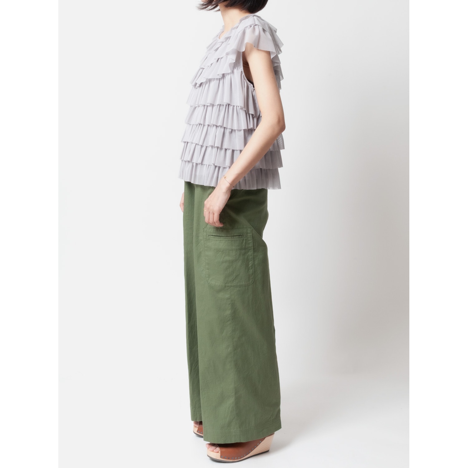 [Harriss] Cotton linen casual wide straight pants