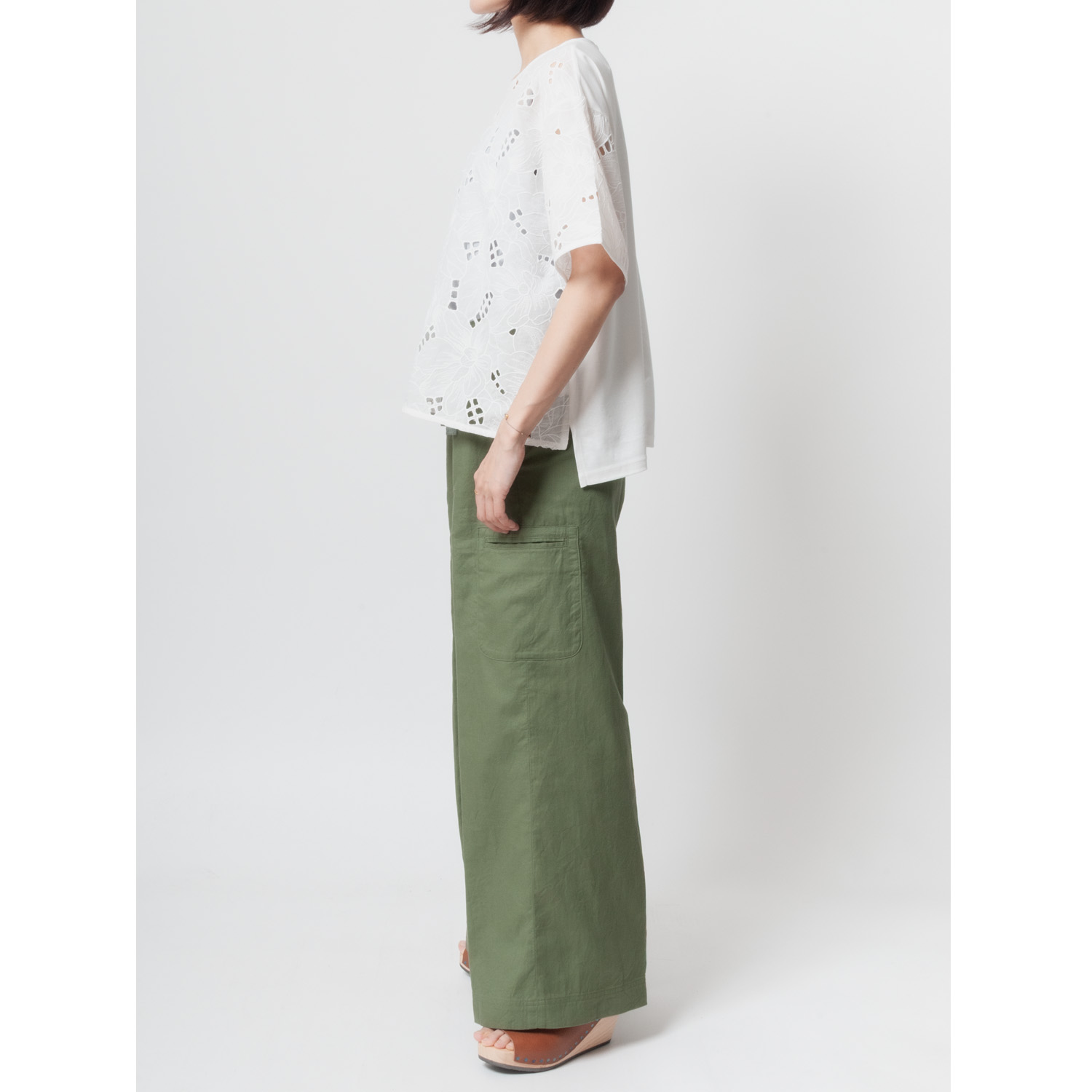 [Harriss] Cotton linen casual wide straight pants