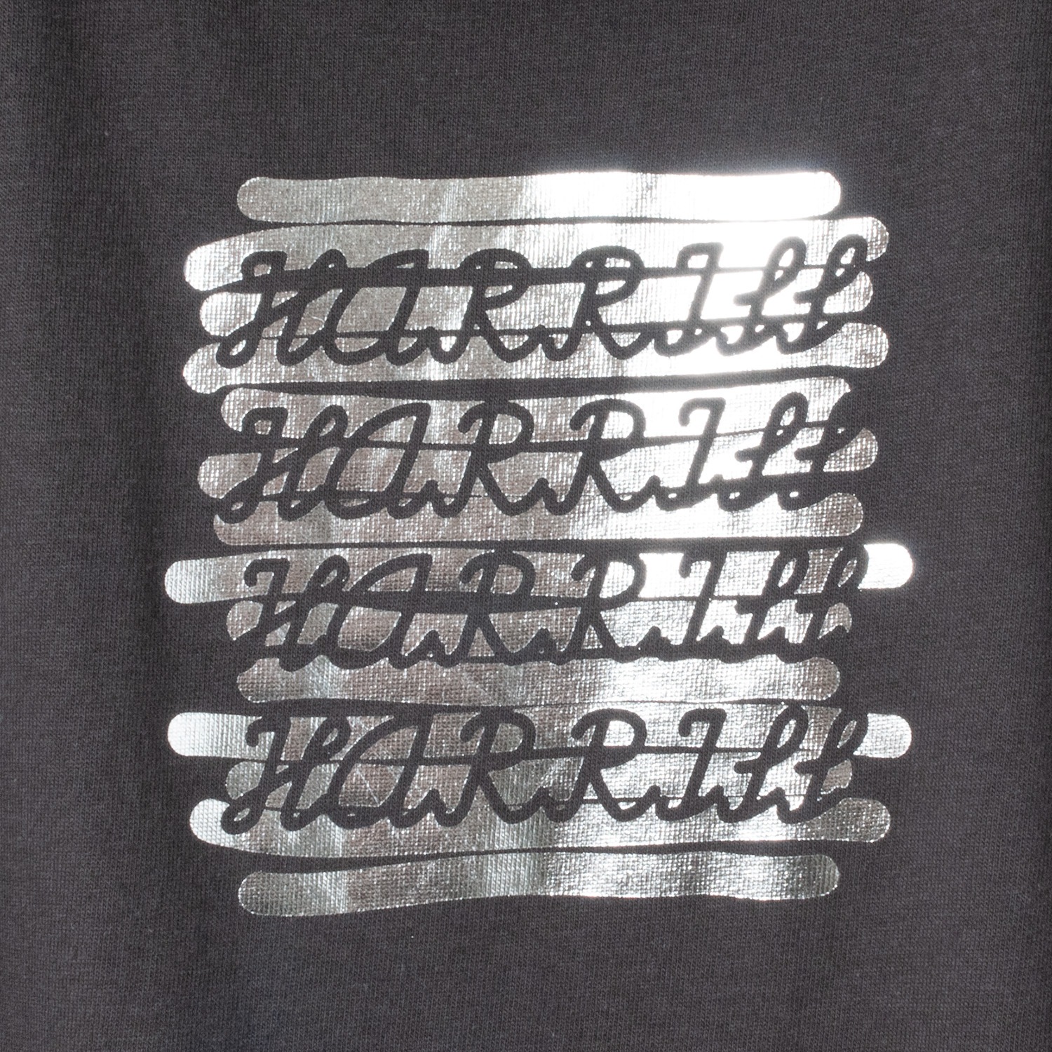 [Harriss] Original Print T-shirt :Foil line logo_Charcoal gray(81)