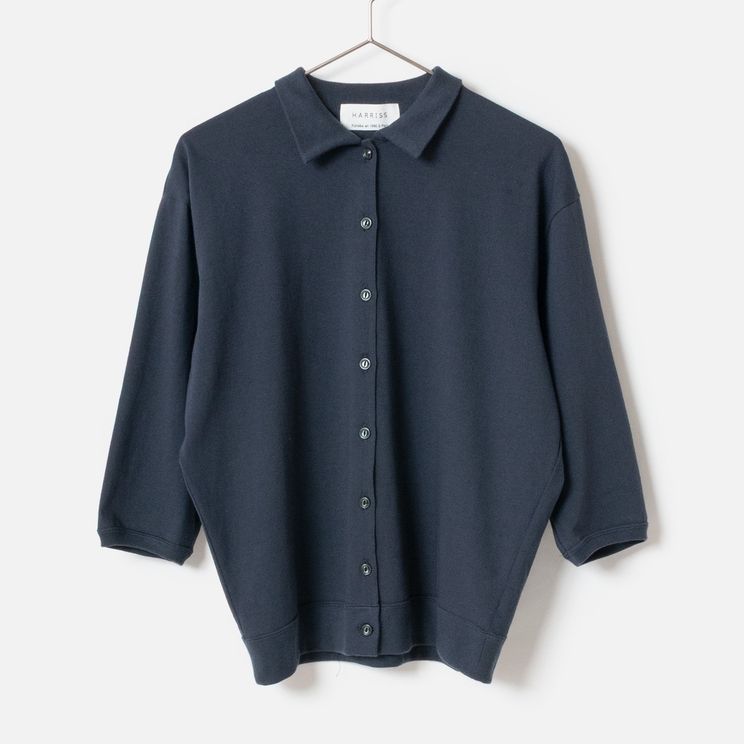 [Harriss] Half sleeve collared cardigan