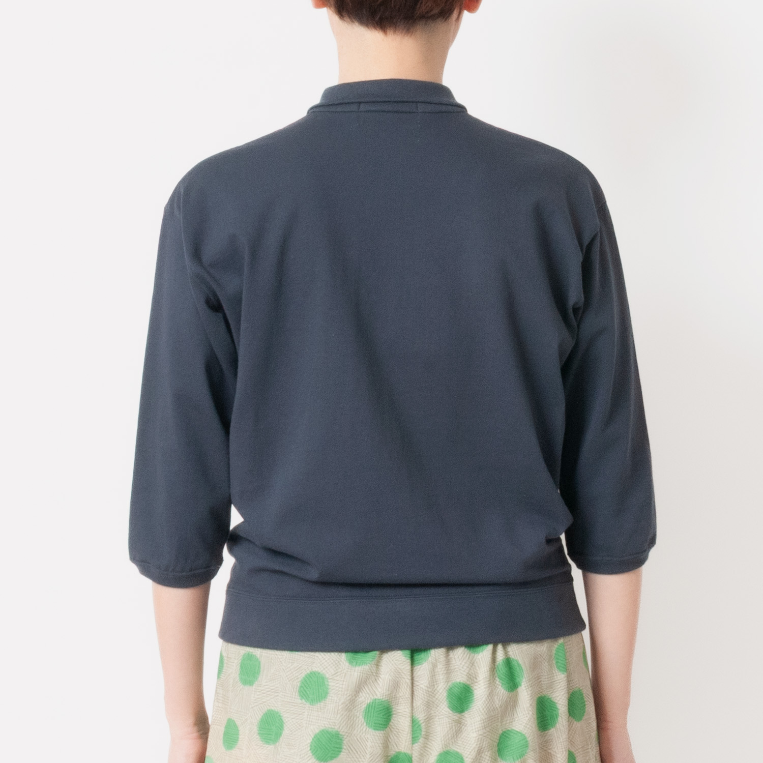 [Harriss] Half sleeve collared cardigan