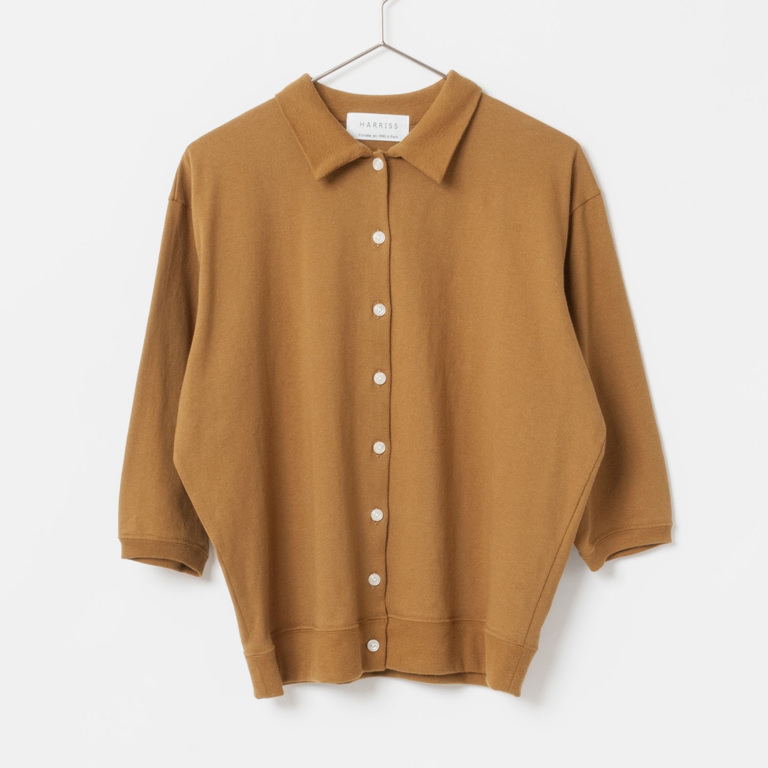[Harriss] Half sleeve collared cardigan