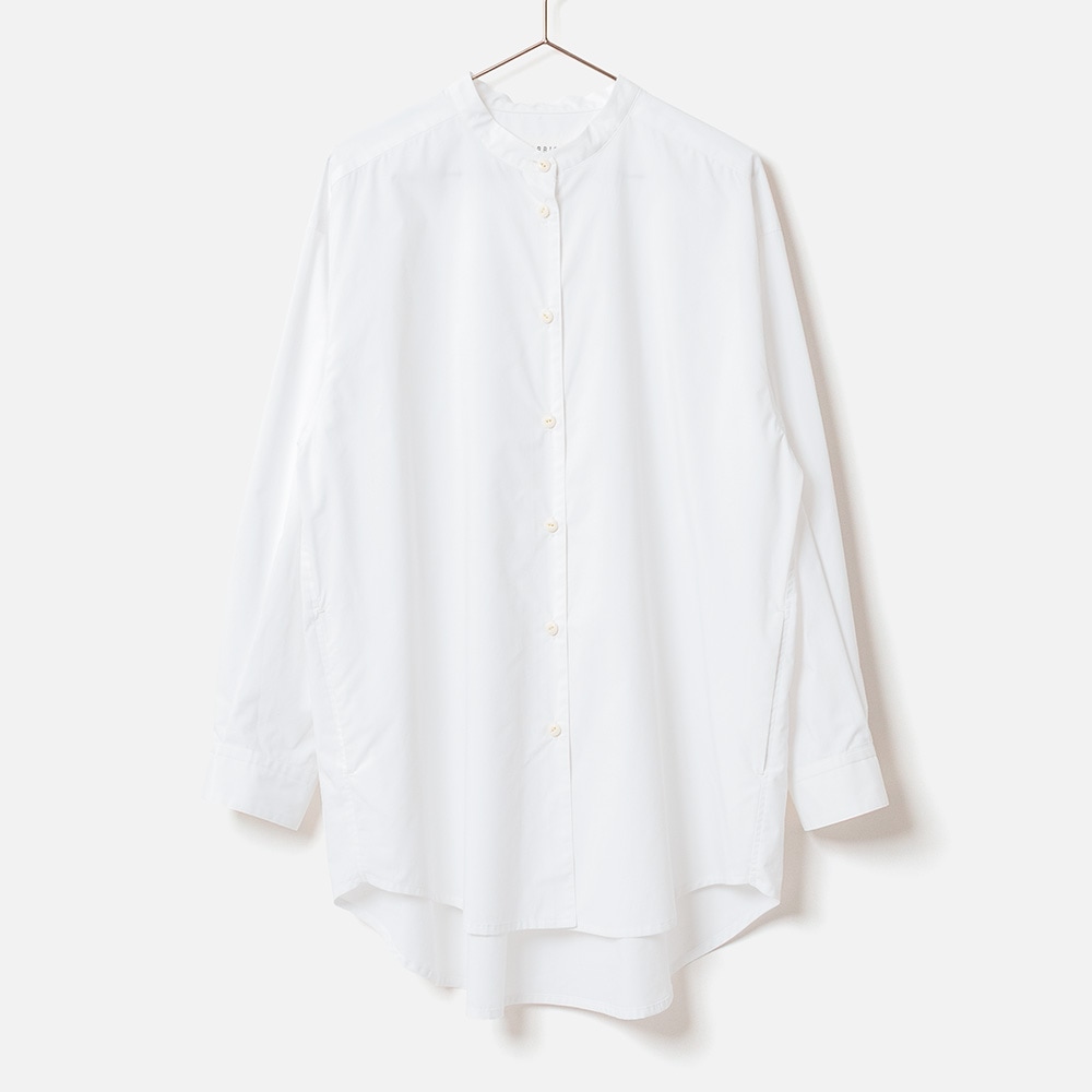 [Harriss] Band-collar long shirt_Off white(02)