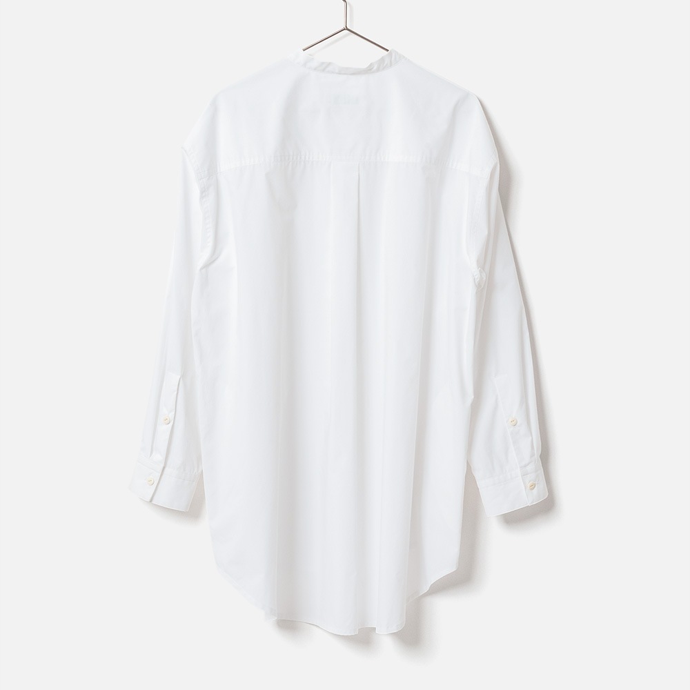 [Harriss] Band-collar long shirt_Off white(02)