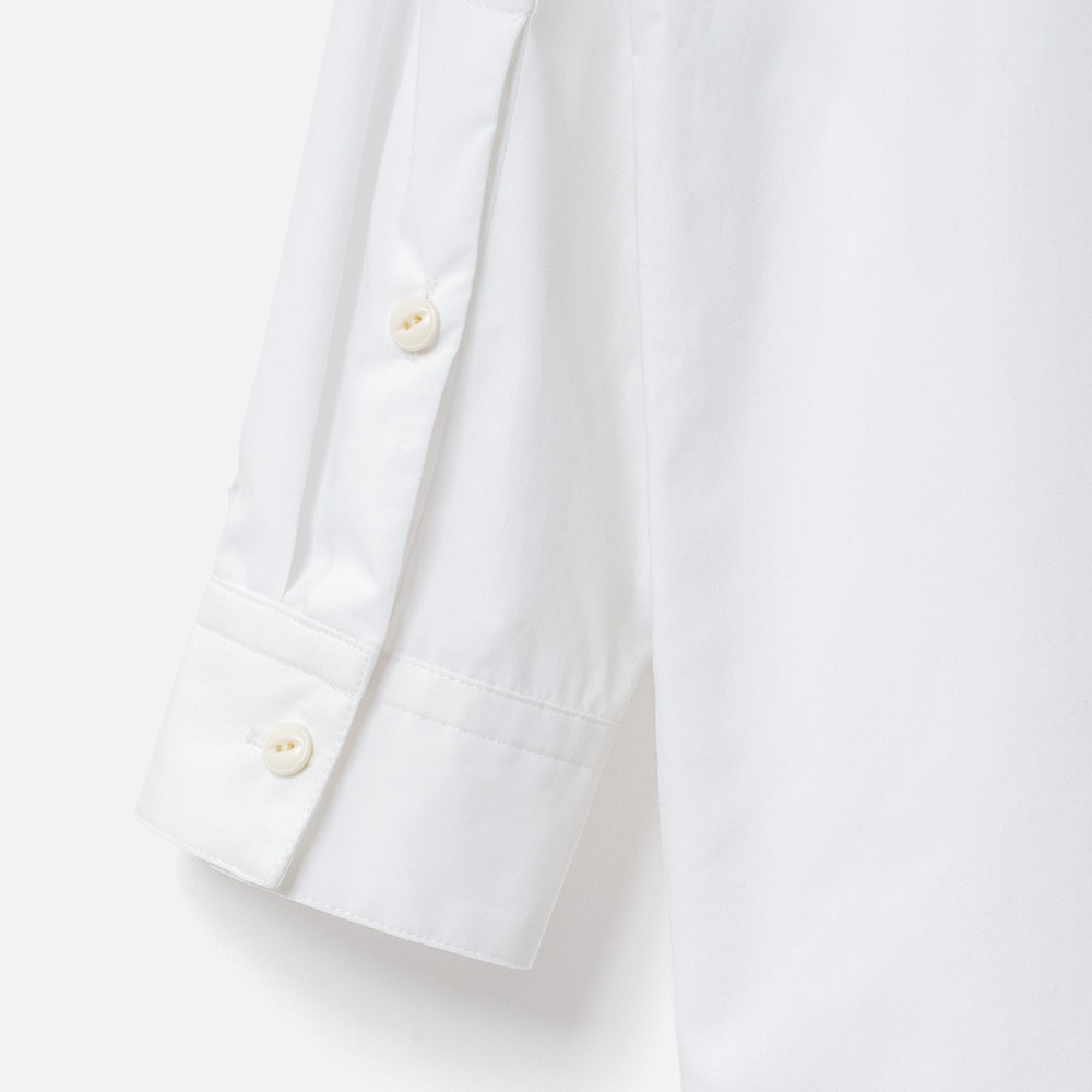 [Harriss] Band-collar long shirt_Off white(02)