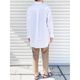 [Harriss] Band-collar long shirt_Off white(02)