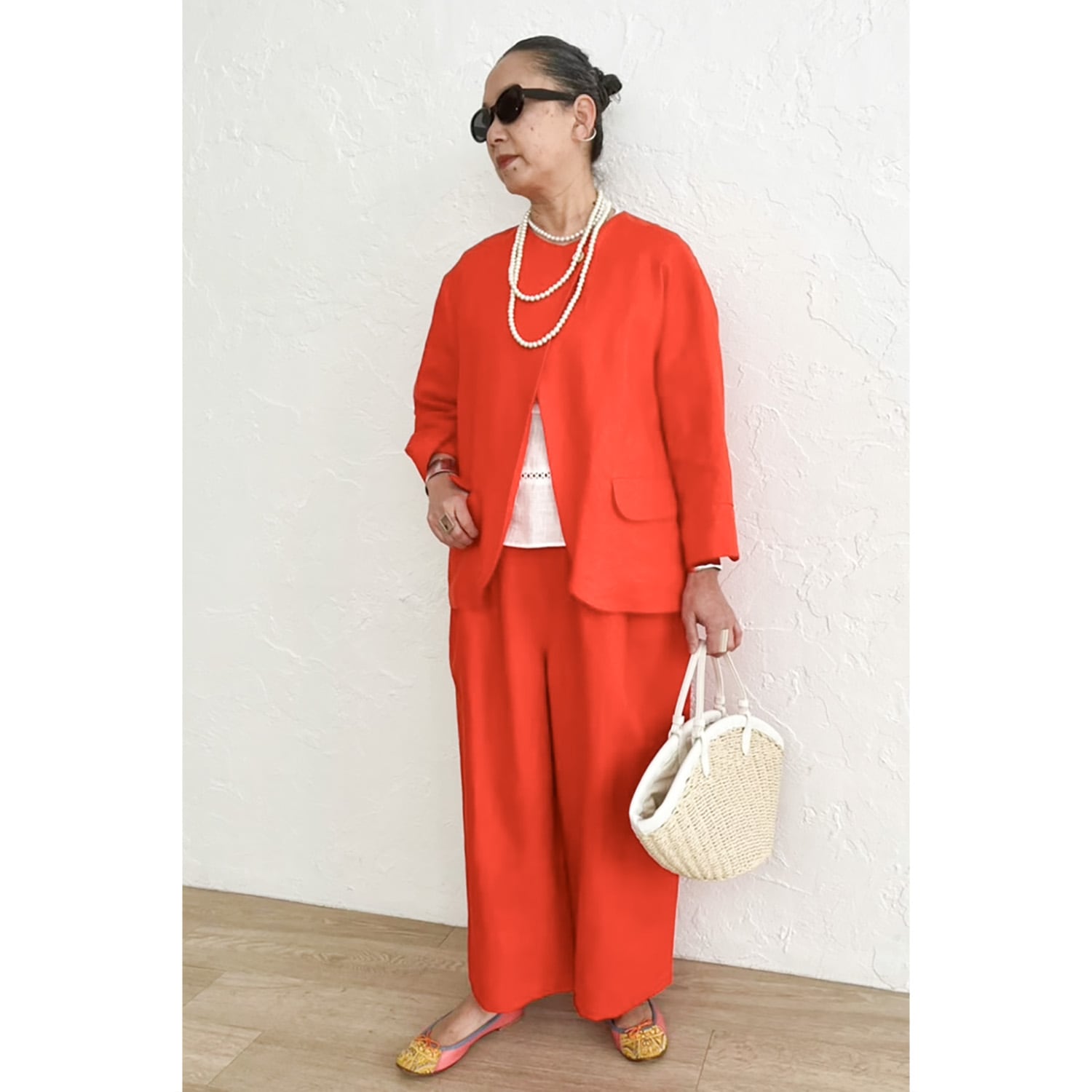 [Harriss �� Keiko Okamoto] No Collar Cardigan Blouson_Bordeaux(20)
