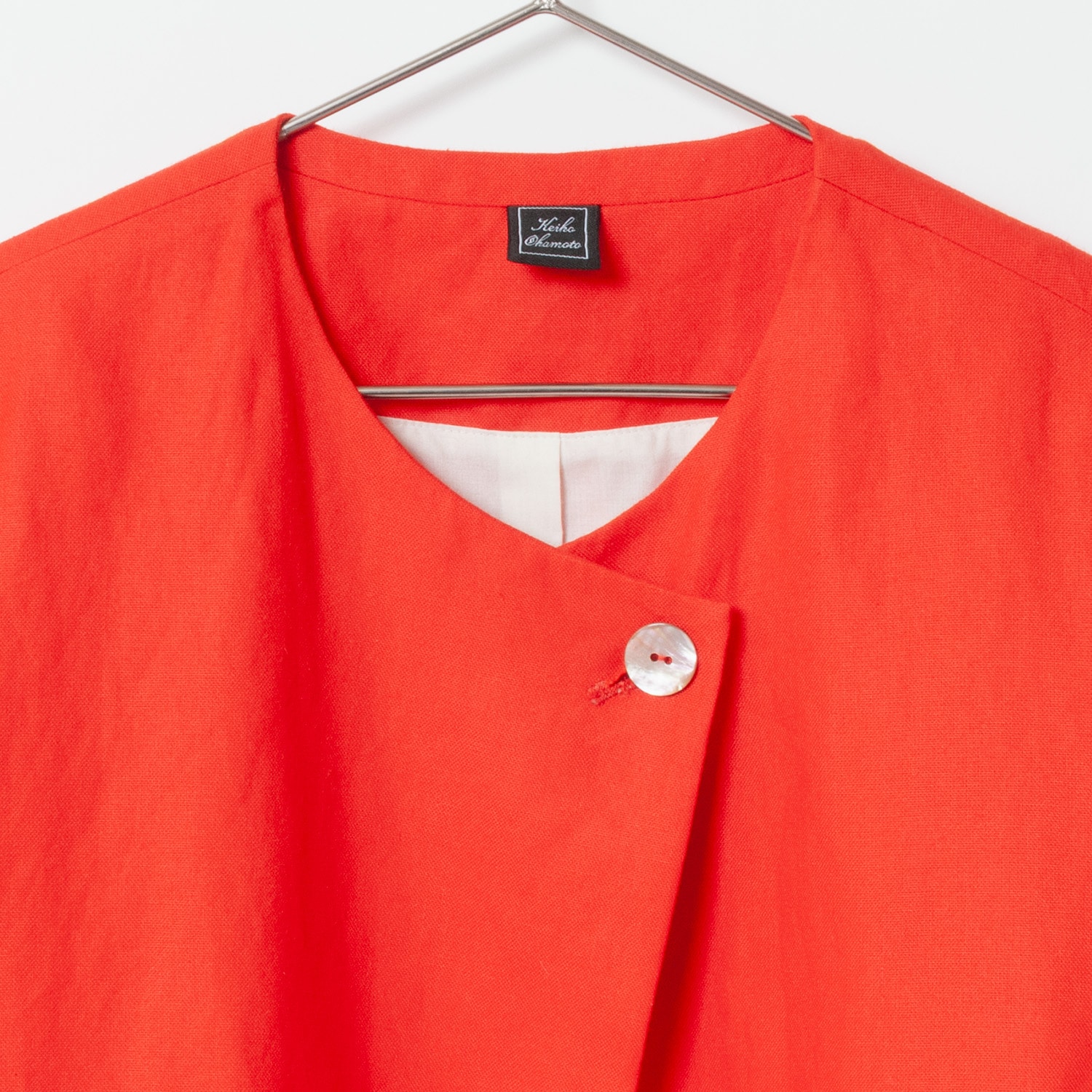 [Harriss �� Keiko Okamoto] No Collar Cardigan Blouson_Bordeaux(20)