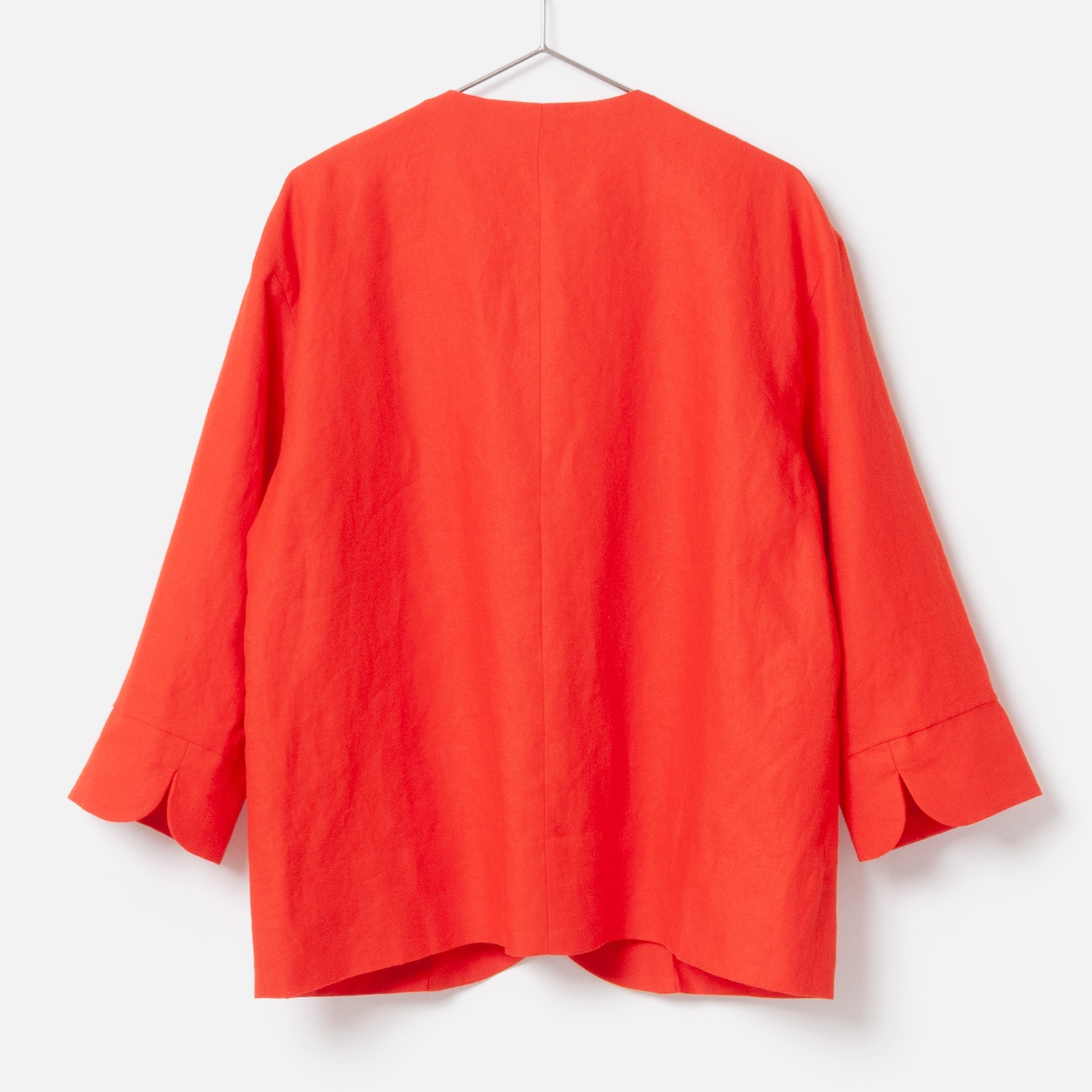 [Harriss �� Keiko Okamoto] No Collar Cardigan Blouson_Bordeaux(20)
