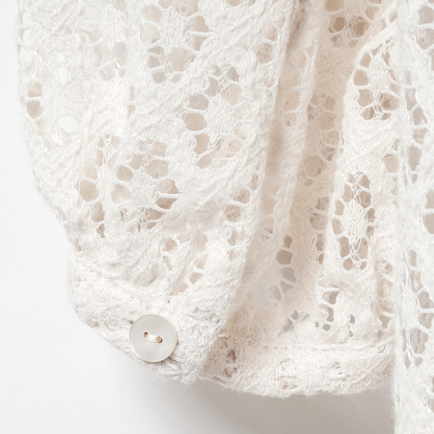 [Harriss �� Keiko Okamoto] Organic Cotton Ruffle Lace Blouse_Ecru(03)