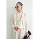 [Harriss �� Keiko Okamoto] Crew neck cardigan with pearls_Ecru(03)