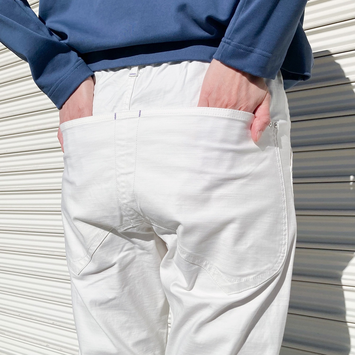 [RaPPELER] Back Satin Stretch Pants_White(01)