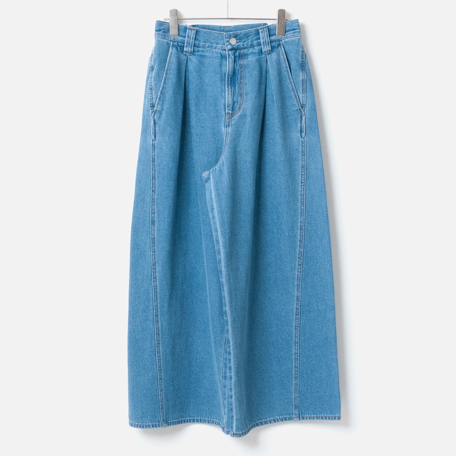 [le ciel de HARRISS] Twisted seam wide denim_Sax blue(52)