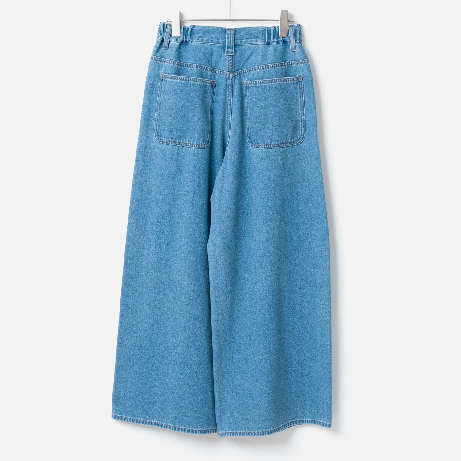 [le ciel de HARRISS] Twisted seam wide denim_Sax blue(52)