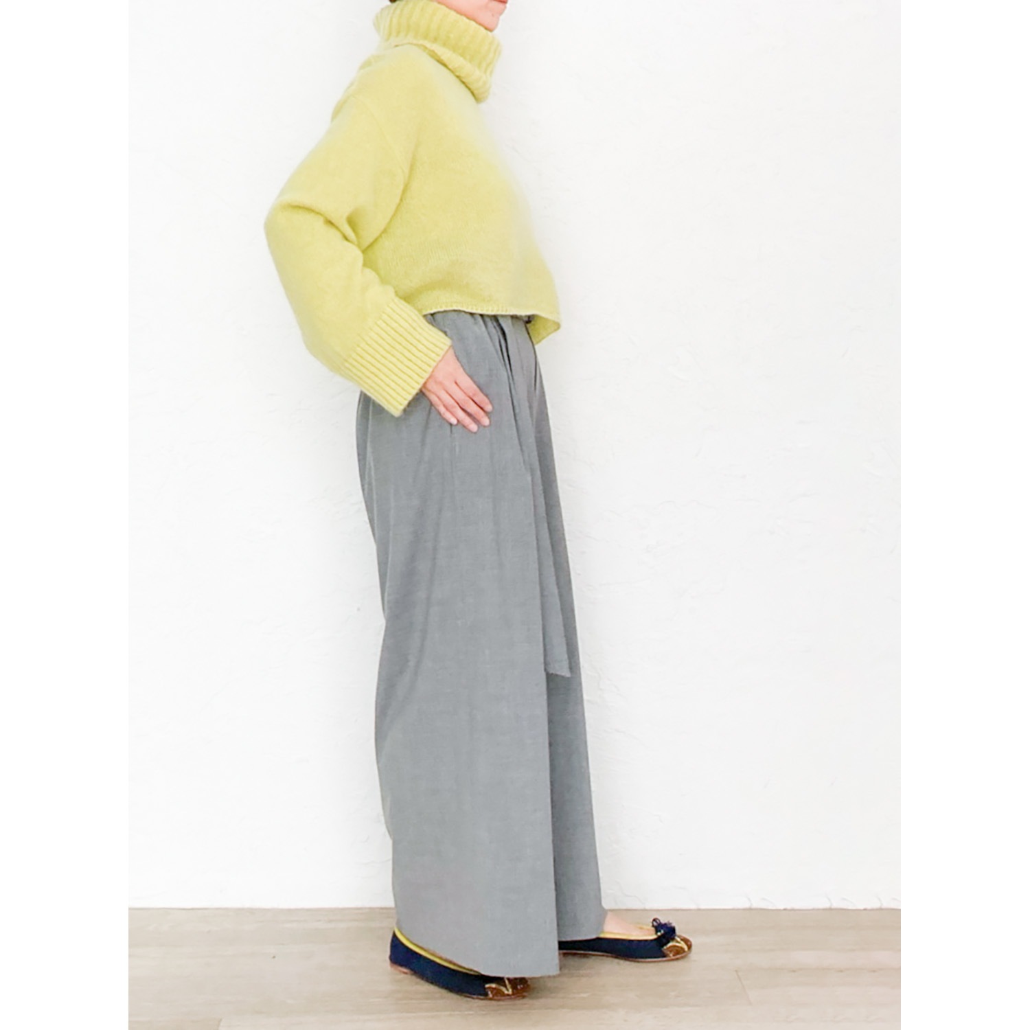 [Harriss  Keiko Okamoto] Wide pants_Gray(82)