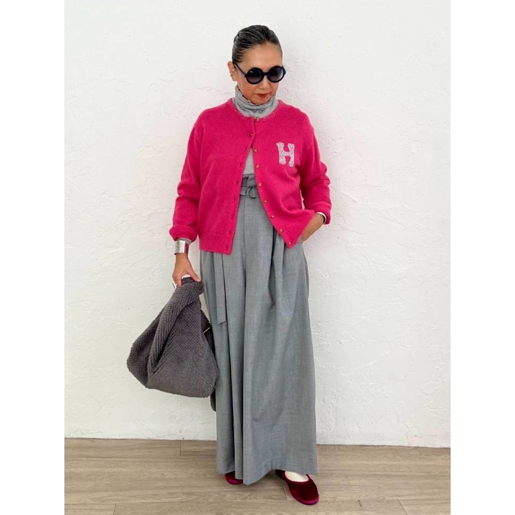 [Harriss  Keiko Okamoto] Wide pants_Gray(82)