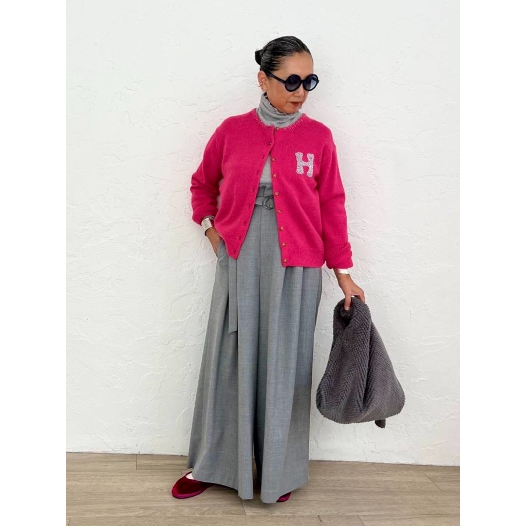 [Harriss  Keiko Okamoto] Wide pants_Gray(82)