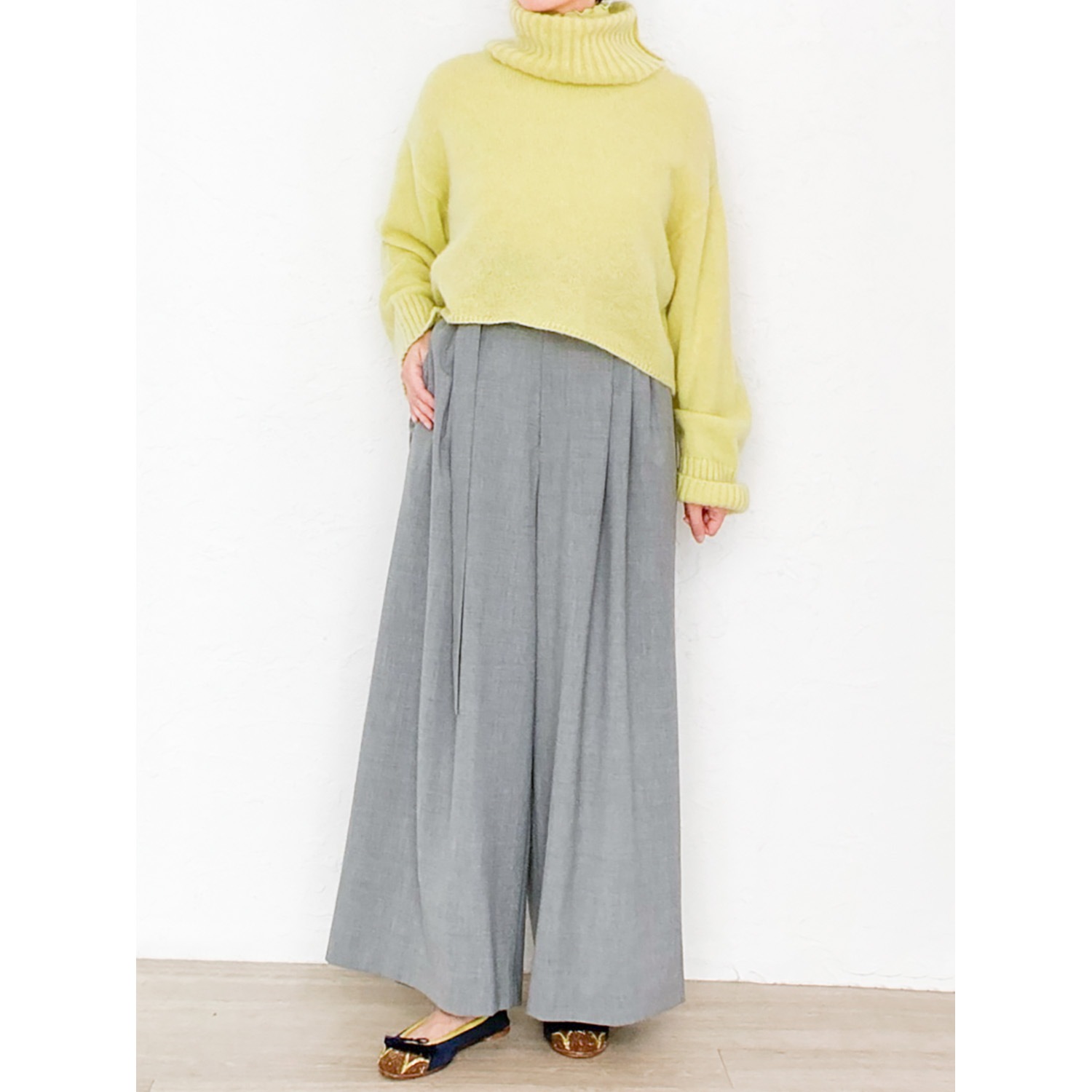[Harriss  Keiko Okamoto] Wide pants_Gray(82)