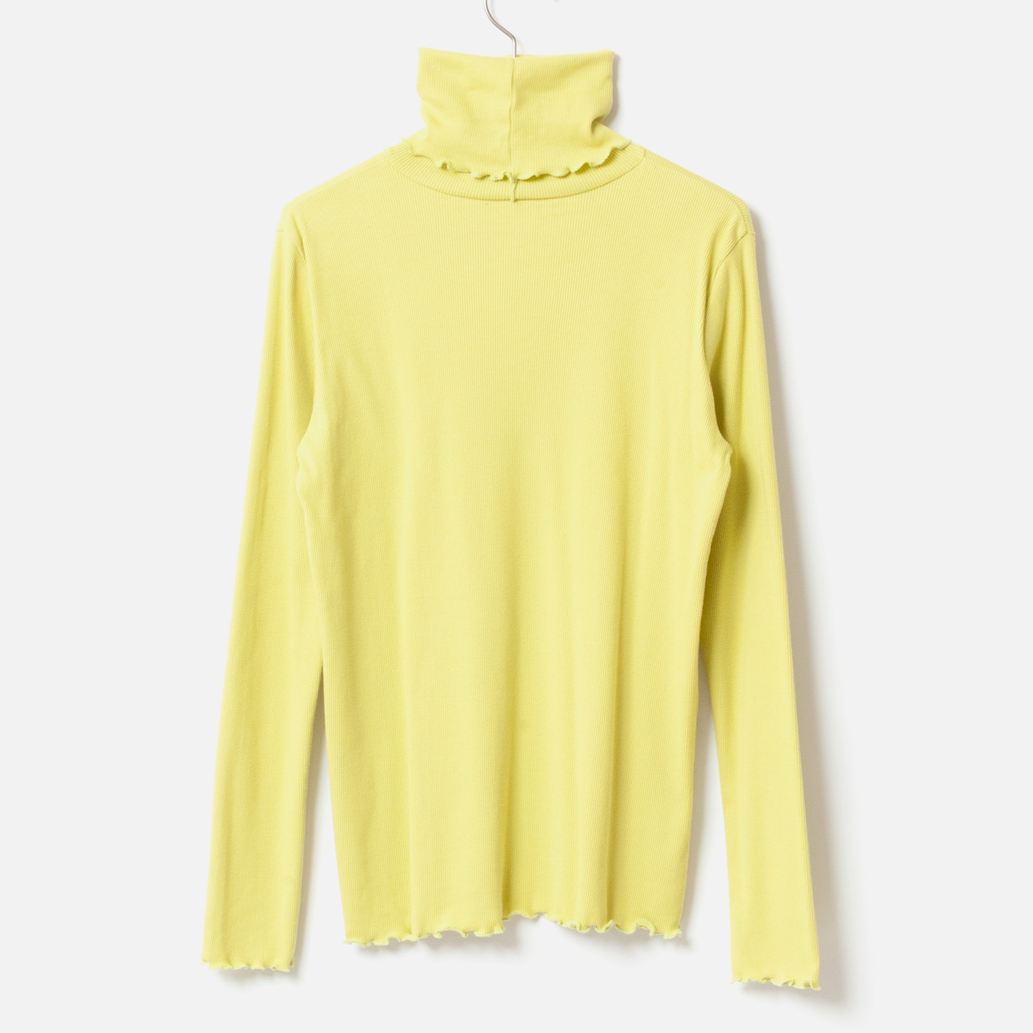 [Harriss �� Keiko Okamoto] Cut-rib long turtleneck sweater_Lemon Yellow(12)