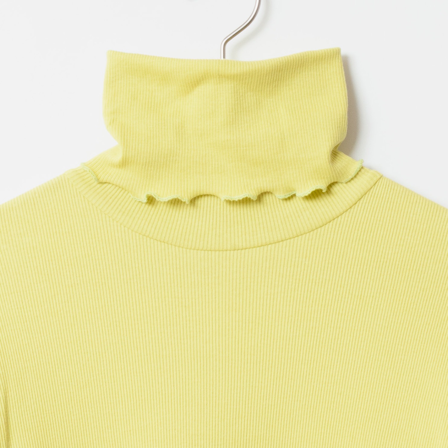 [Harriss �� Keiko Okamoto] Cut-rib long turtleneck sweater_Lemon Yellow(12)