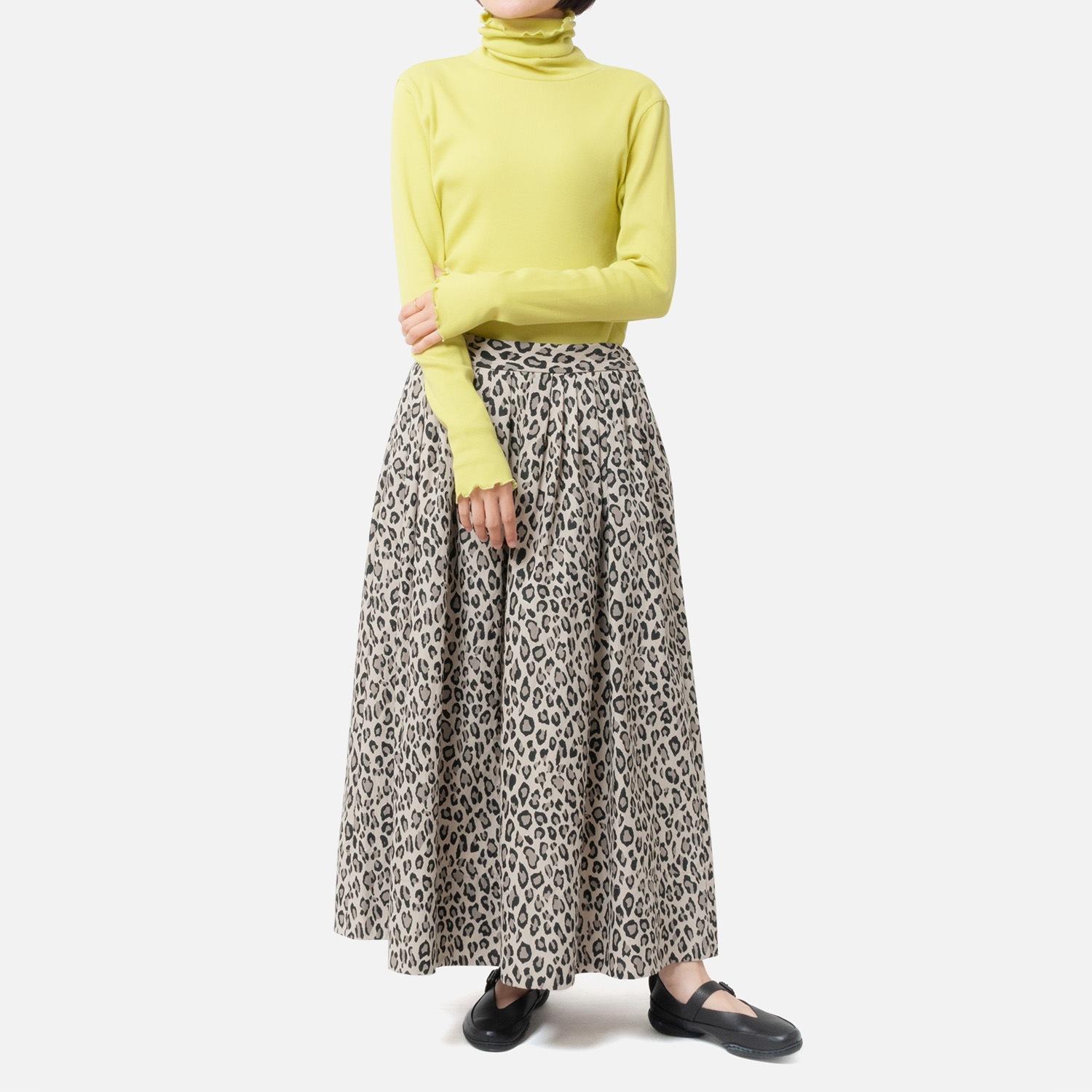 [Harriss �� Keiko Okamoto] Cut-rib long turtleneck sweater_Lemon Yellow(12)