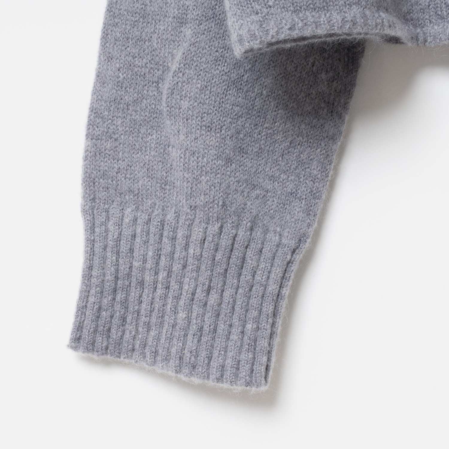 [Harriss �� Keiko Okamoto] Kid mohair blend wide turtleneck pullover_Gray(82)