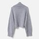 [Harriss �� Keiko Okamoto] Kid mohair blend wide turtleneck pullover_Gray(82)