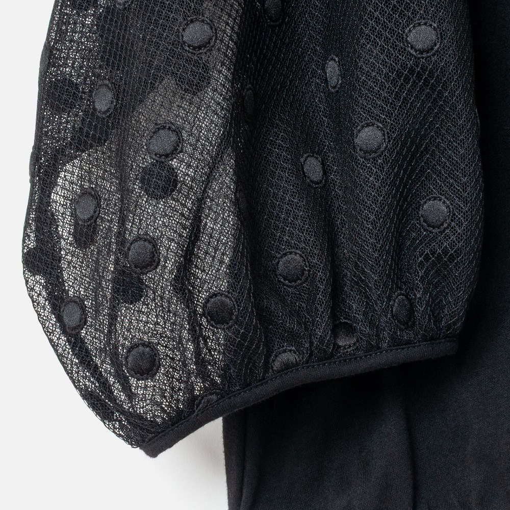 [Harriss] Polka Dot Puff Sleeve Pullover