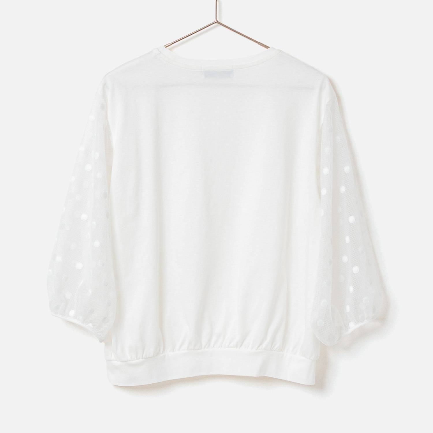 [Harriss] Polka Dot Puff Sleeve Pullover