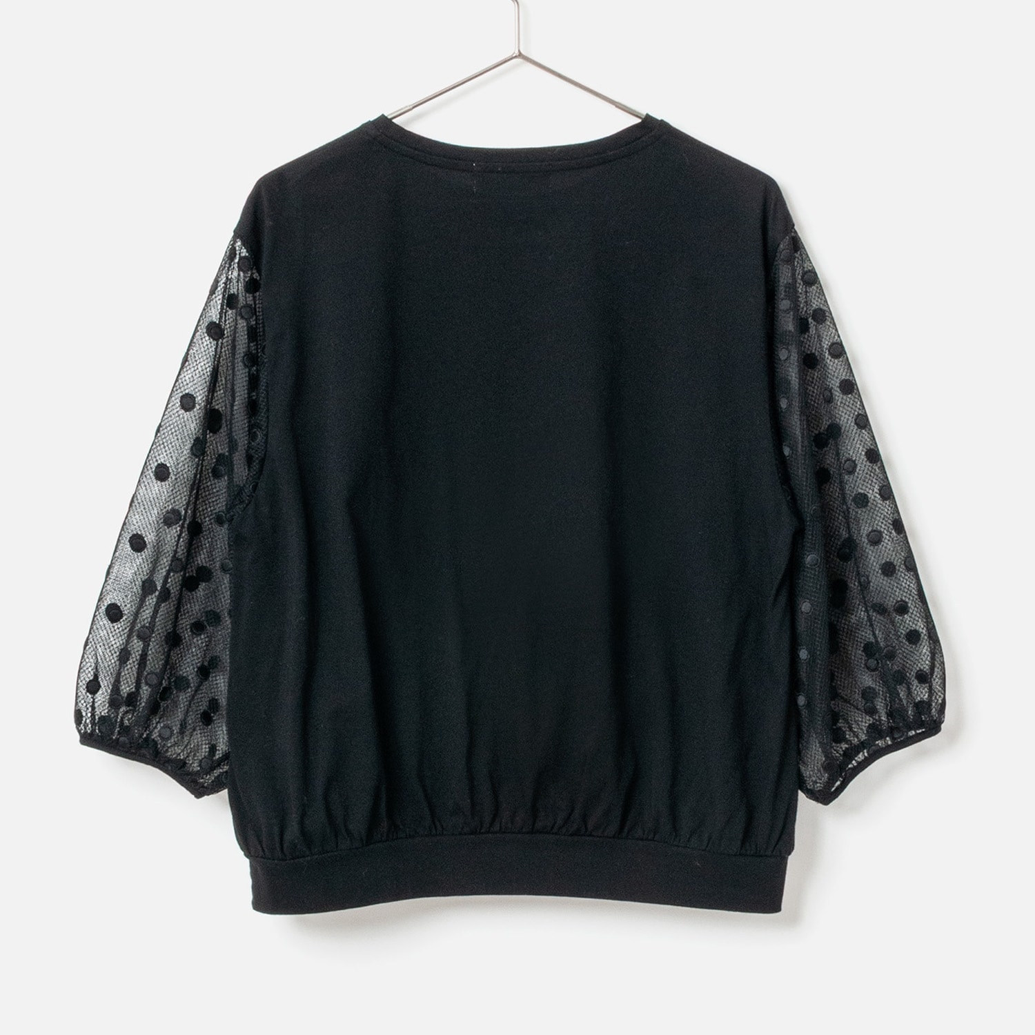 [Harriss] Polka Dot Puff Sleeve Pullover