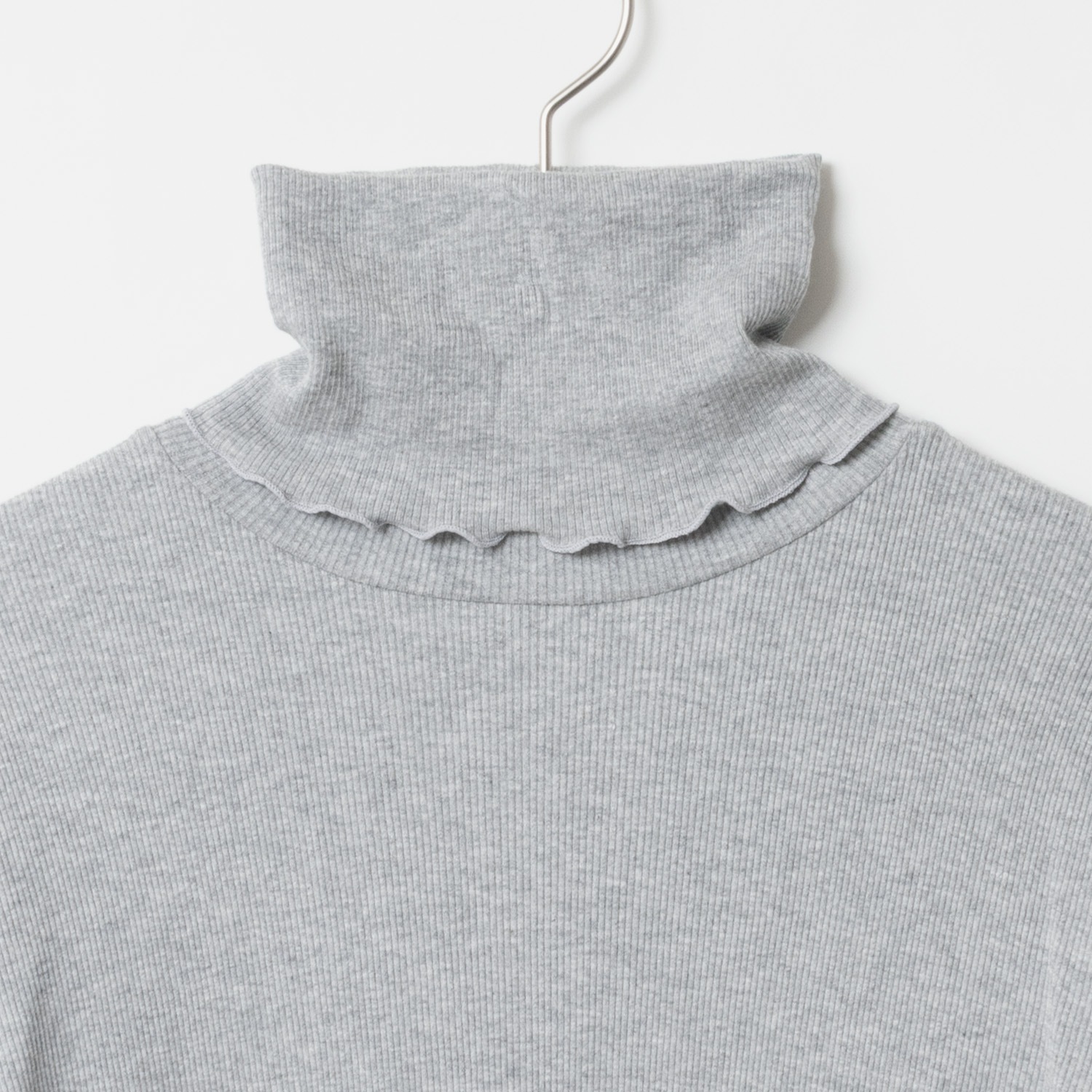 [Harriss  Keiko Okamoto] Cut-rib long turtleneck sweater_Gray(82)