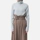 [Harriss  Keiko Okamoto] Cut-rib long turtleneck sweater_Gray(82)