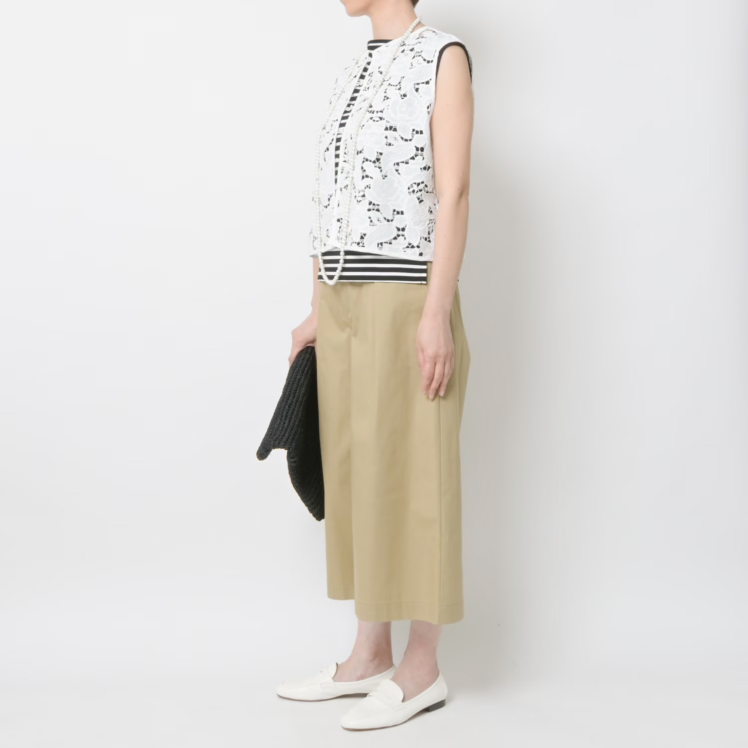 [Harriss] Embroidered Lace Vest
