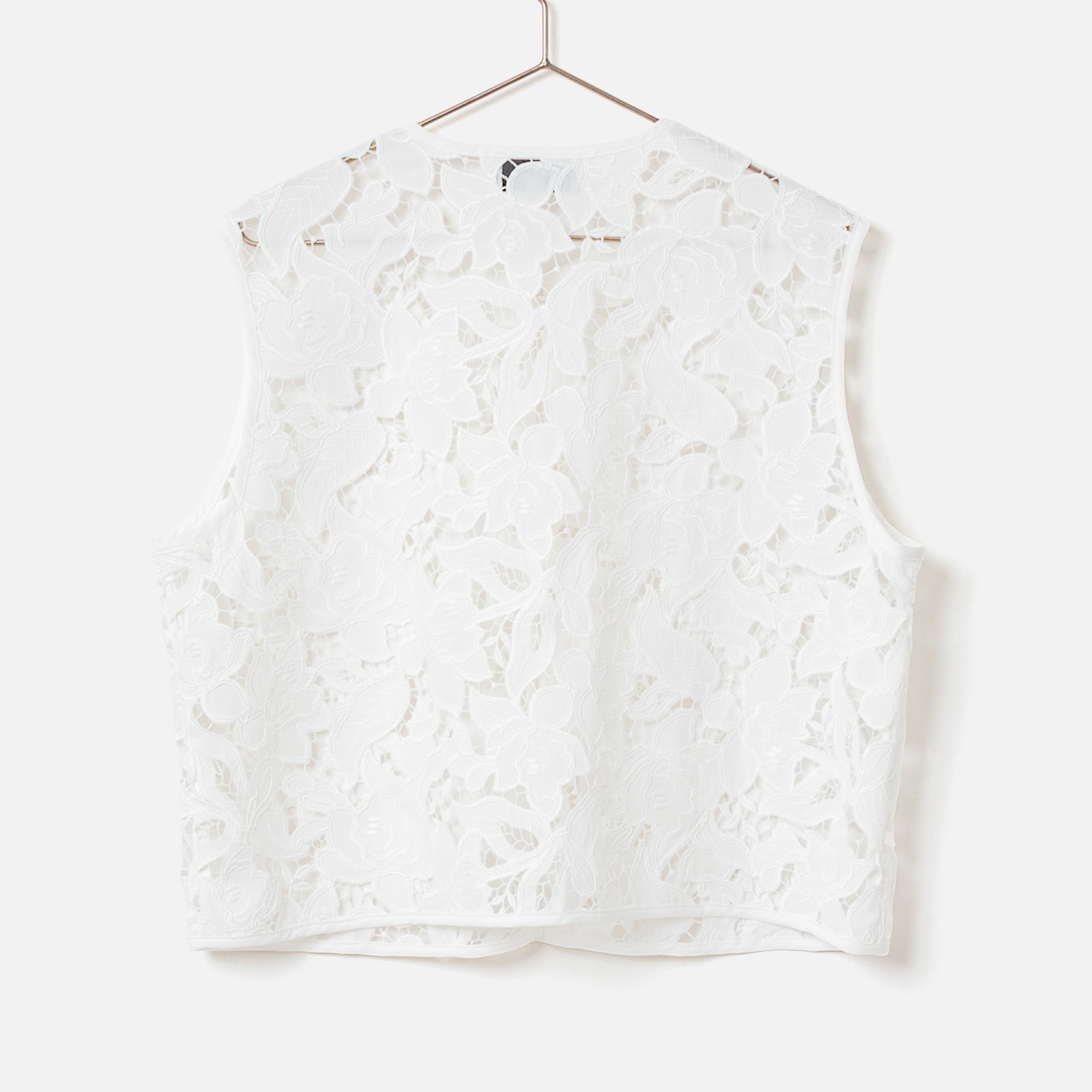[Harriss] Embroidered Lace Vest
