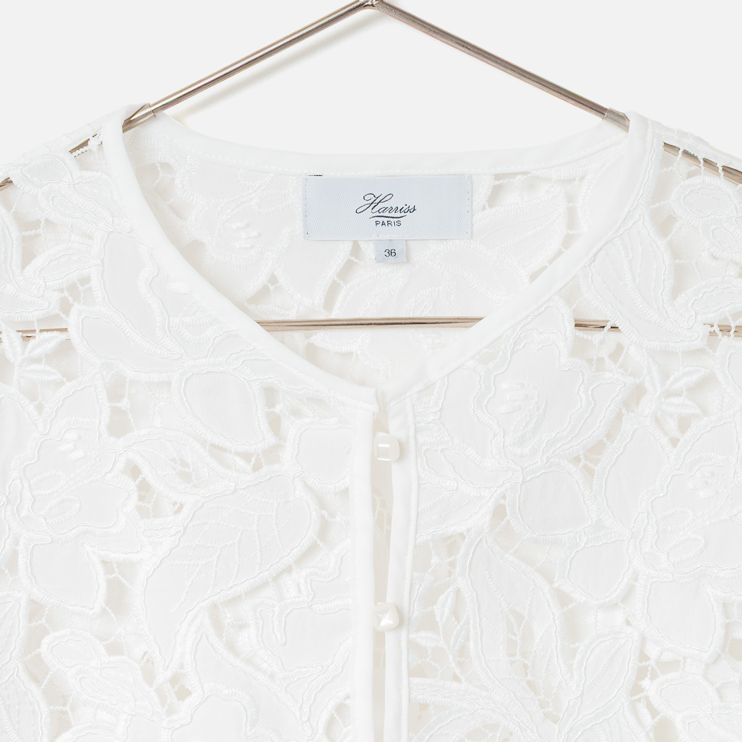 [Harriss] Embroidered Lace Vest