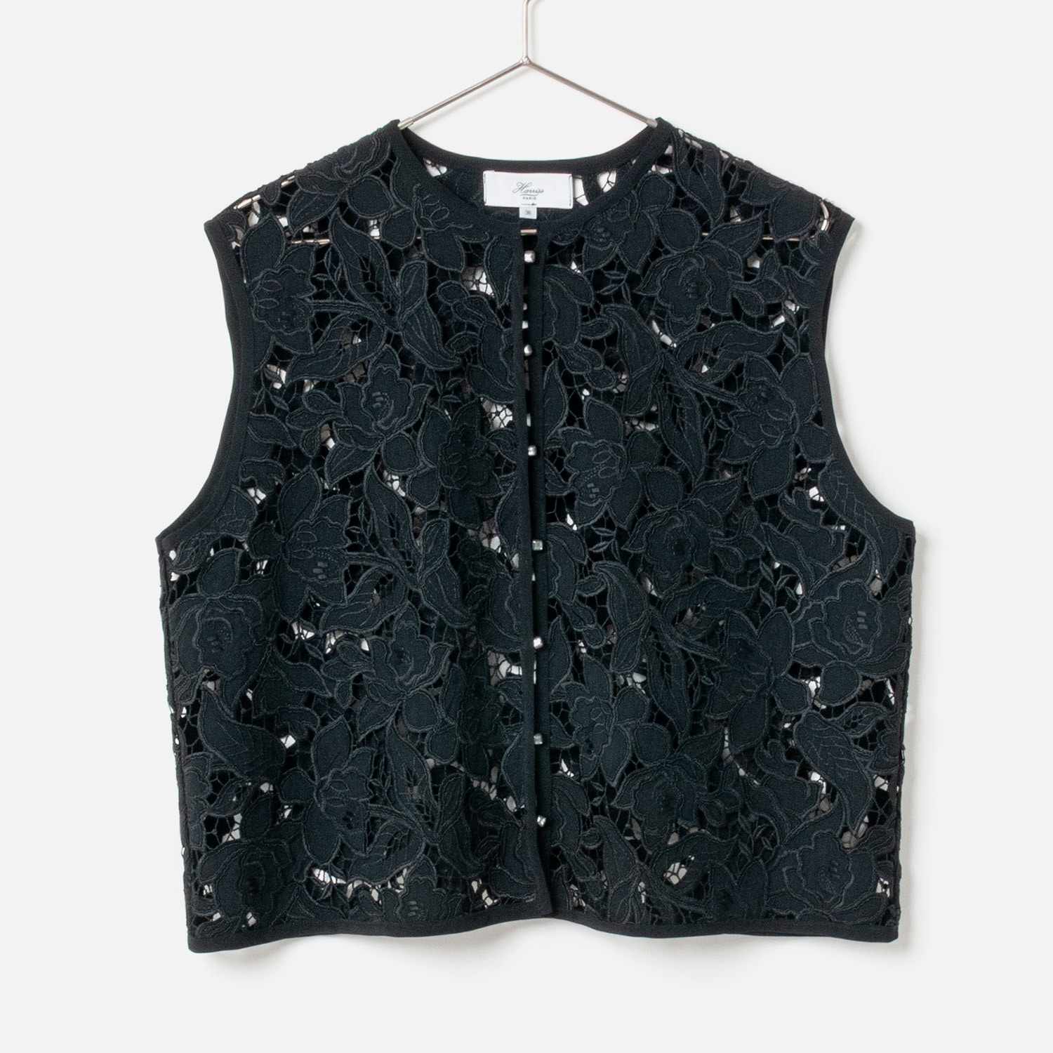 [Harriss] Embroidered Lace Vest