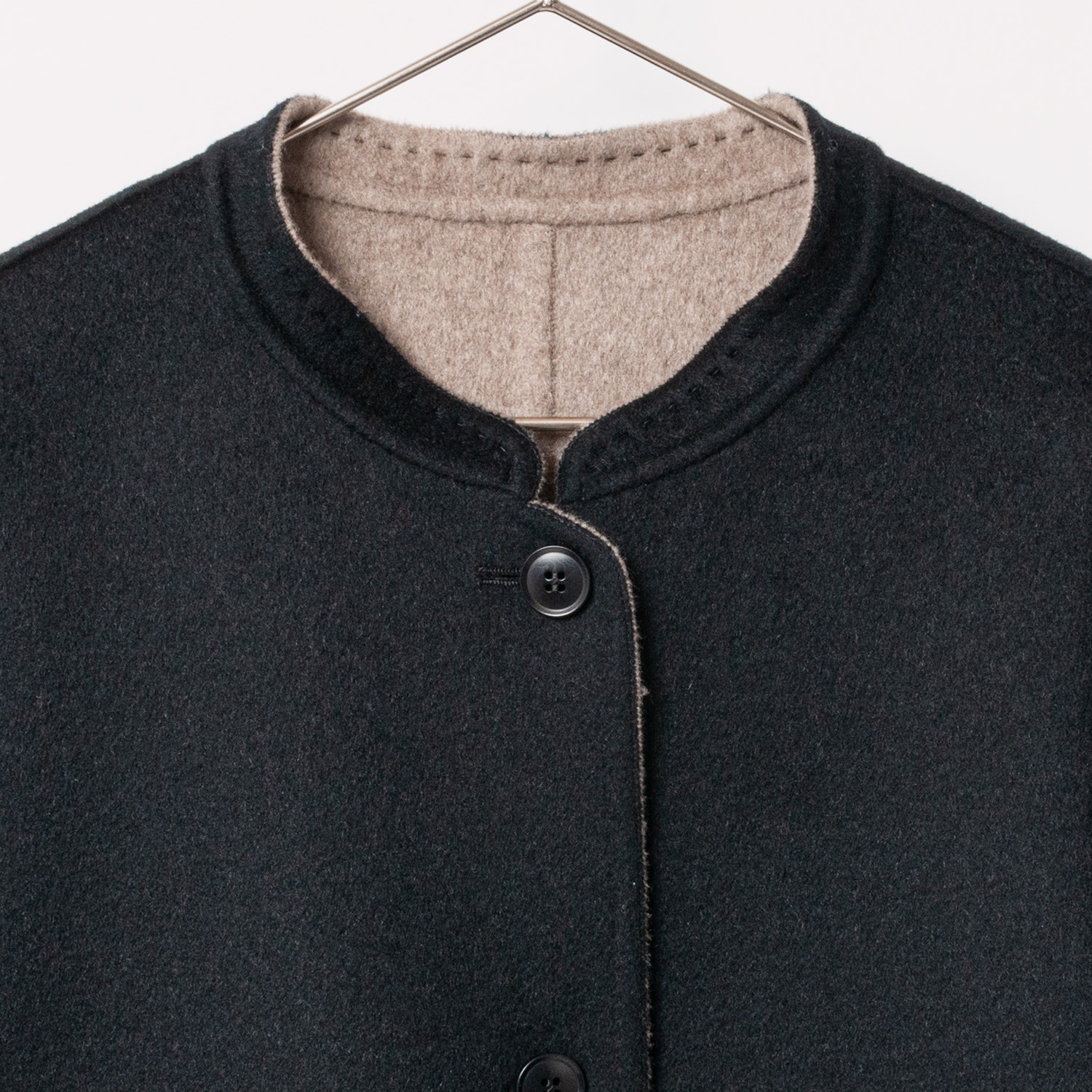 [HARRISS De Relax] Cashmere reversible coat_BLACK��BEIGE(80)