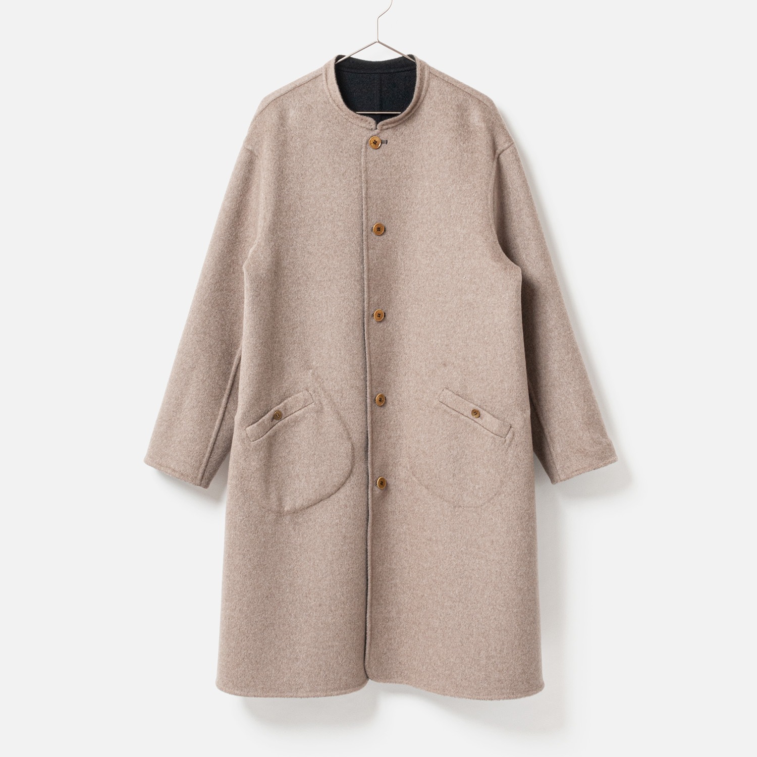 [HARRISS De Relax] Cashmere reversible coat_BLACK��BEIGE(80)