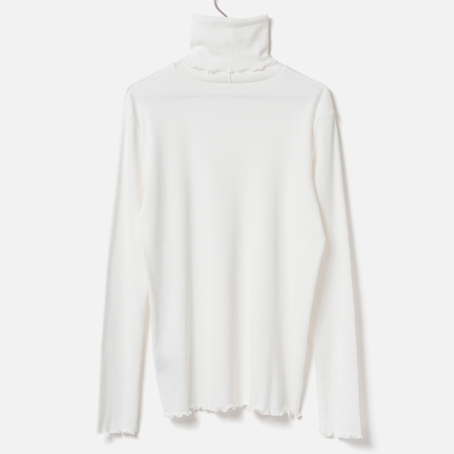 [Harriss  Keiko Okamoto] Cut-rib long turtleneck sweater_Off white(02)
