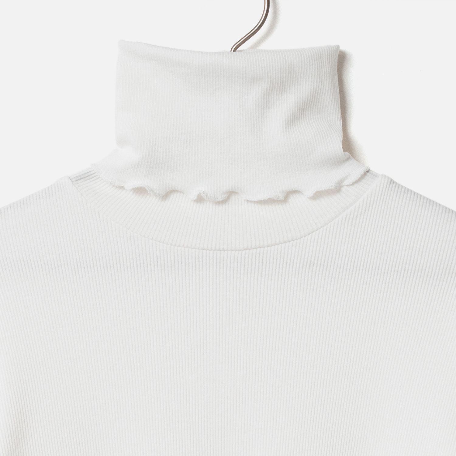 [Harriss  Keiko Okamoto] Cut-rib long turtleneck sweater_Off white(02)