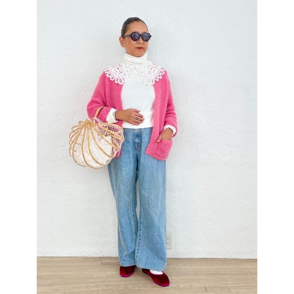 [Harriss  Keiko Okamoto] Cut-rib long turtleneck sweater_Off white(02)