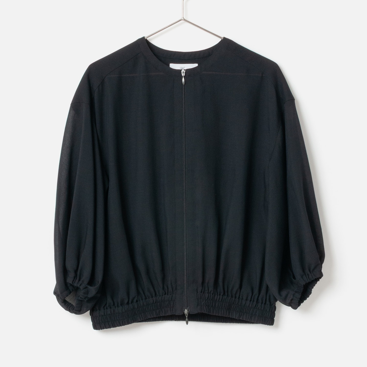 [Harriss] Sheer Front Zip Blouson